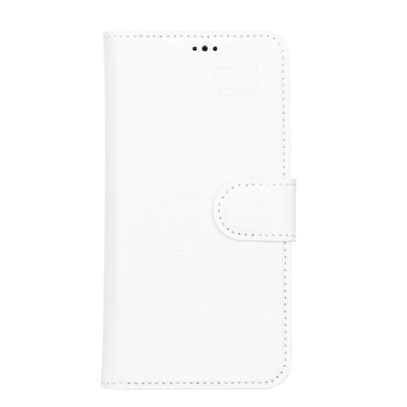 Apple iPhone 13 Uyumlu Deri Cüzdanlı Kılıf F3 Beyaz