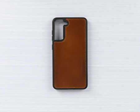 Samsung Galaxy S21 FE Uyumlu Deri Cüzdanlı Kılıf RST2EF Taba