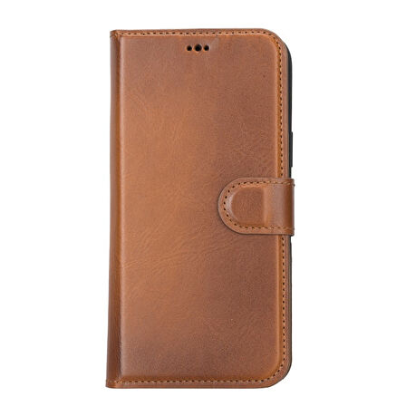 Apple iPhone 14 Plus Uyumlu Deri Cüzdanlı Kılıf MWWN RST2EF Taba