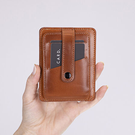 Hakiki Deri, El Yapımı Kartlık BLWL20 RST2 Gölgeli Taba