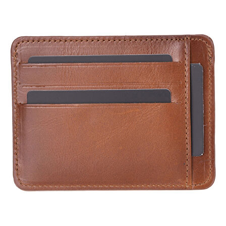 Hakiki Deri, El Yapımı Kartlık BLWL20 RST2 Gölgeli Taba