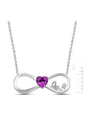 925 Ayar Ametist 'Sonsuz Aşkıma' Pırlanta Kolye (GPK0015)