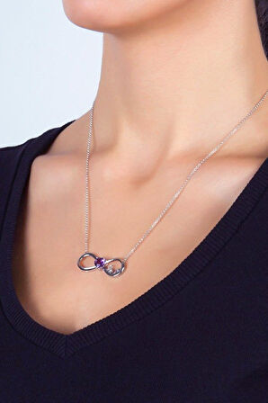 925 Ayar Ametist 'Sonsuz Aşkıma' Pırlanta Kolye (GPK0015)