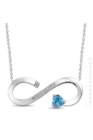 925 Ayar Topaz Sonsuzda Beraber Pırlanta Kolye (GPK0023)