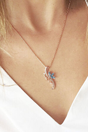 925 Ayar Söğüt Dalı  Pırlanta Kolye (GPK0048)