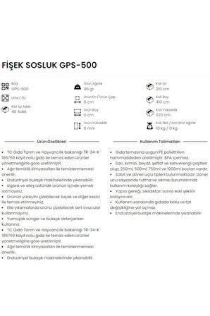 500 ml Fişek Sosluk Ketçap Mayonez