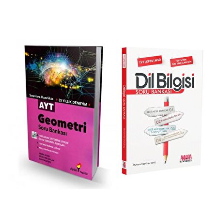 Aydın Yayınları AYT Geometri ve AKM Dil Bilgisi Soru Bankası Seti 2 Kitap