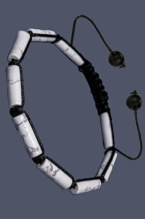 Sertifikalı Silindir Kesim Havlit Taşı Doğal Taş Bileklik