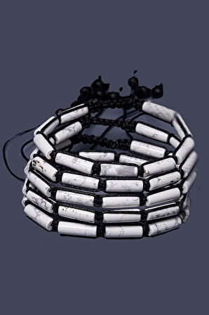 Sertifikalı Silindir Kesim Havlit Taşı Doğal Taş Bileklik