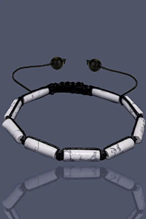 Sertifikalı Silindir Kesim Havlit Taşı Doğal Taş Bileklik