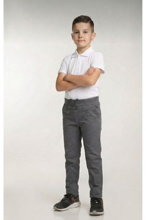Çocuk Rıbana Bel GRİ Canvas Okul Pantolonu (OKULA DÖNÜŞ)