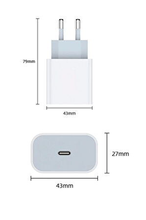 Apple İphone 13 - 13 Pro - 13 Pro Max Uyumlu Lightning Şarj Başlığı TypeC Çıkış 20W