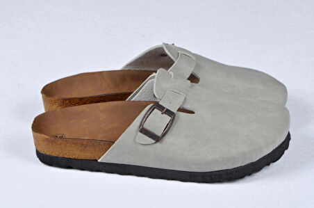 Mantar Tabanlı Gri Çocuk Unisex Boston Birkens Günlük Sabo 59463 Günlük Terlik