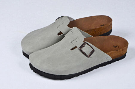 Mantar Tabanlı Gri Çocuk Unisex Boston Birkens Günlük Sabo 59463 Günlük Terlik