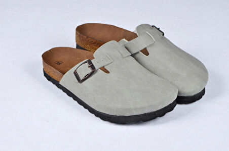 Mantar Tabanlı Gri Çocuk Unisex Boston Birkens Günlük Sabo 59463 Günlük Terlik