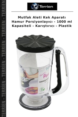 Mutfak Aleti Kek Aparatı Hamur Porsiyonlayıcı - 1000 ml Kapasiteli - Karıştırıcı - Plastik