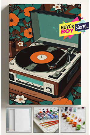 Sayılarla Boyama Seti Numaralı Tuval Fırça Boya Dahil Kasnaklı Set 50x70 Cm - GRAMAFON
