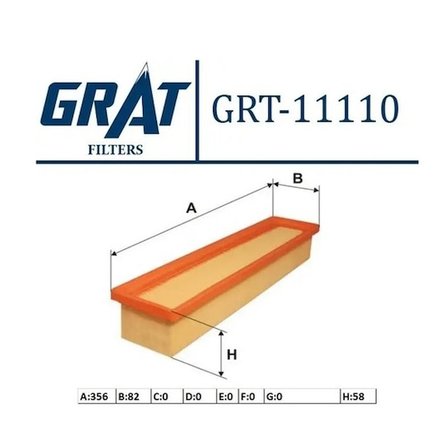Hava Filtresi GRAT 11110/BX Renault Clio II 2001-2016 1.2 16 V / Clio III 2005-2014 1.2 / Clio IV 2012-2021 1.2