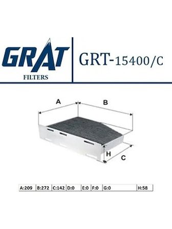Polen Filtresi Karbonlu Grat 15400C/BX Golf Jetta Passat OEM 1K1819653B