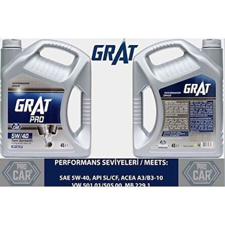 Grat 5w/40 Tam Sentetık Motor Yagı 4 Lt