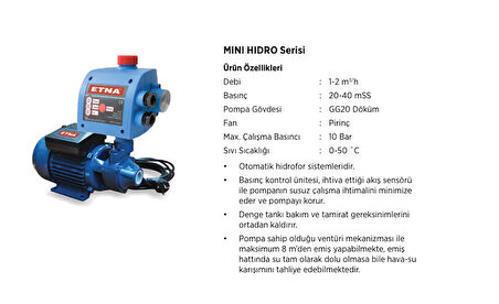 Mini Hidro-1 (2 Kat - 4 Daire) Akış Kontrollü Hidrofor