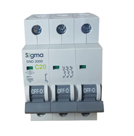 3X20A C/3KA W OTOMATİK SİGORTA SİGMA