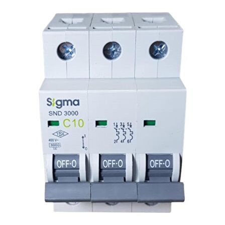 3X10A C/3KA W OTOMATİK SİGORTA (4LÜ) SİGMA