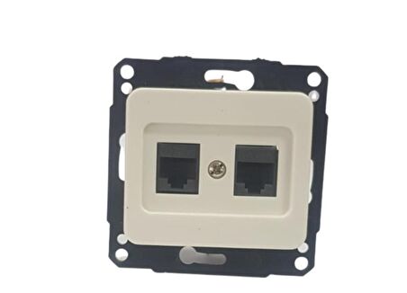 KELEBEK BEYAZ 2XRJ45 PRİZ (10ADET) METESAN