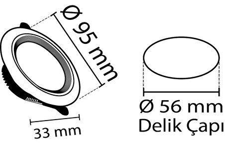 5W LED SPOT (BEYAZ-GOLD) (3 RENK-12ADET) NOAS