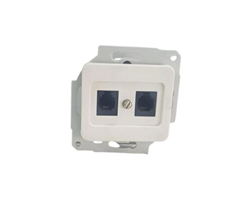 KELEBEK BEYAZ 2XRJ11 TELEFON PRİZ (4ADET) METESAN