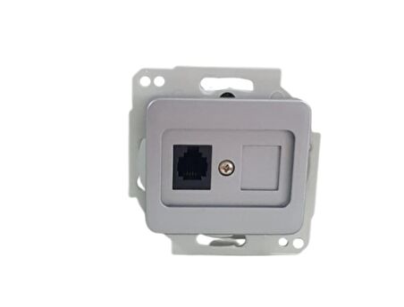 KELEBEK METALİK GRİ 1XRJ11 TELEFON PRİZ (4ADET) METESAN