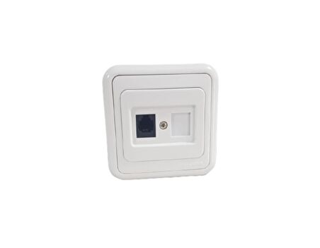KÖŞK 1XRJ11 TELEFON PRİZ BEYAZ (6ADET) METESAN