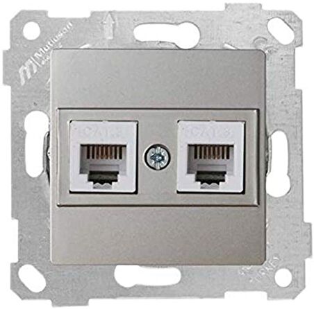 RİTA TİTANYUM MEK+TUŞ 1RJ12 TEL.PRİZİ (6ADET) MUTLUSAN