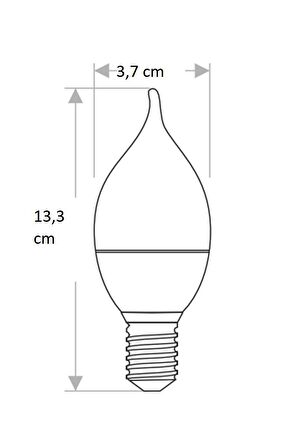 CT-4080 7W/6400K LED KIVRIK BUJİ AMPUL (BEYAZ-12ADET) CATA