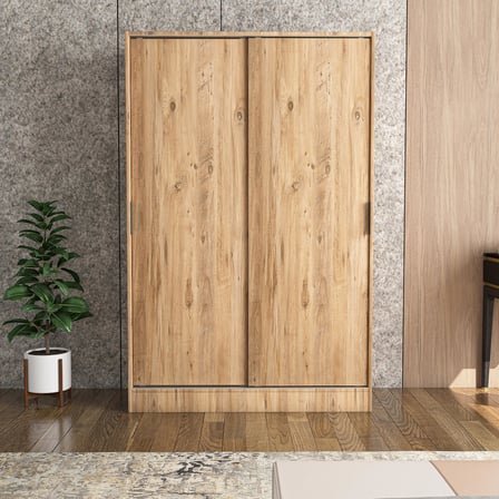 Tumblera Mobilya Berceste Atlantik Çam Çocuk Genç Odası Gardırop 2 Sürgü Kapaklı 120 cm Genişlik 185 cm Yükseklik 48 cm Derinlik Raflı Sunta