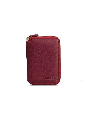 Guard Fermuarlı Kırmızı Deri Mini Cüzdan - GRD2403XW22315