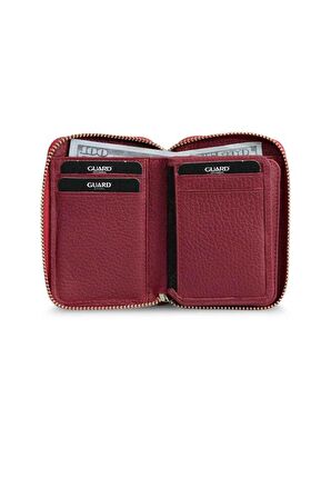 Guard Fermuarlı Kırmızı Deri Mini Cüzdan - GRD2403XW22315