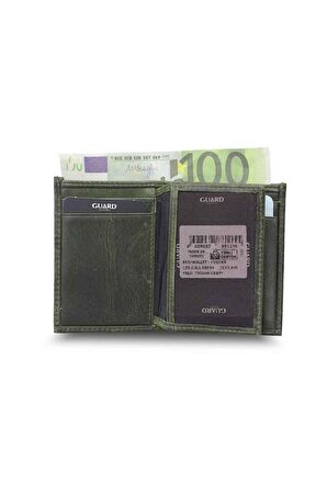 Guard Minimal Antik Yeşil Deri Erkek Cüzdanı - GRD2403XW22417