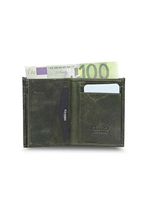 Guard Minimal Antik Yeşil Deri Erkek Cüzdanı - GRD2403XW22417