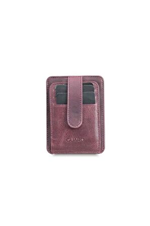 Guard Dikey Crazy Bordo Deri Kartlık - GRD2403XW22452