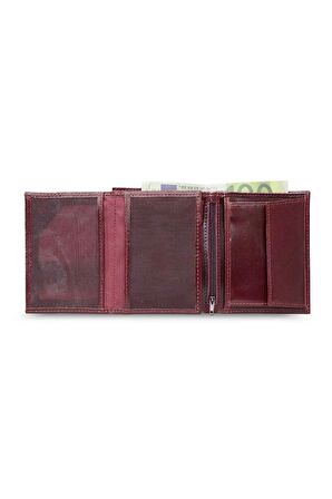 Özder Çok Bölmeli Dikey Bordo Deri Erkek Cüzdanı - GRD2403XW22462