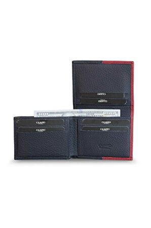 Guard Mat Lacivert/Kırmızı Deri Erkek Cüzdan - GRD2403XW22274
