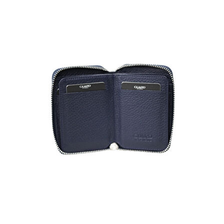 Guard Lacivert Hakiki Deri Fermuarlı Mini Cüzdan - GRD2407XT1844