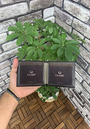 Guard Kahverengi Hakiki Deri Çift Pisotlu Yatay Model Erkek Cüzdanı - GRD250207WT1027