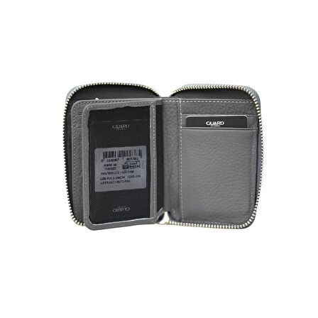 Guard Antrasit  Hakiki Deri Fermuarlı Guti Mat Deri Mini Cüzdan - GRD250207WT1849