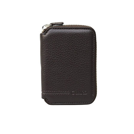 Guard Kahverengi Hakik Deri Fermuarlı Mini Cüzdan - GRD250207WT1850