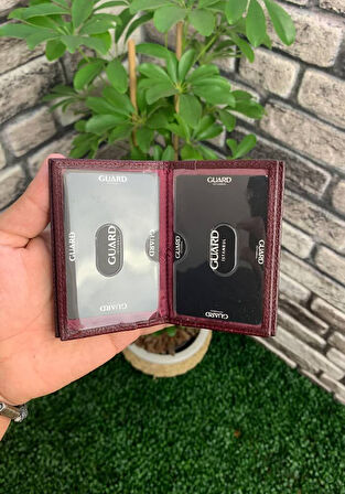 Guard Bordo Hakiki Deri Mini Boy Kredi Kartlık - GRD250902WT1058