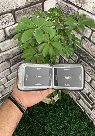 Guard Kahverengi Hakiki Deri Fermuarlı İçi Şeffaf Gözlü Model Kredi Kartlık - GRD250902WT582