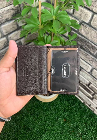 Guard Kahverengi Hakiki Deri Mini Boy Kredi Kartlık - GRD250902WT599