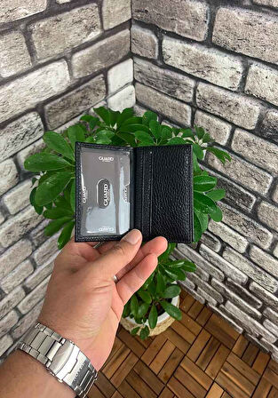 Guard Siyah Hakiki Deri Mini Boy Kredi Kartlık - GRD250902WT601